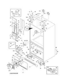 Cabinet Diagram and Parts List for EI27BS26JBC  Frigidaire Refrigerator