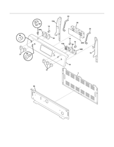 Backguard Diagram and Parts List for FFEF3020LWG  Frigidaire Range