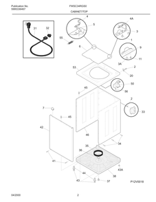 Cabinet/Top Diagram and Parts List for FWSC34RGS0  Frigidaire Washer