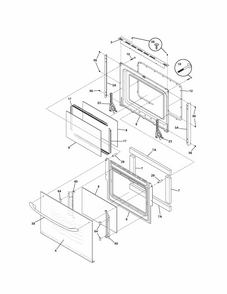 Doors Diagram and Parts List for 79047772401  Kenmore Wall Oven