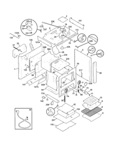 Body Diagram and Parts List for TGF657BFD5  Tappan Range