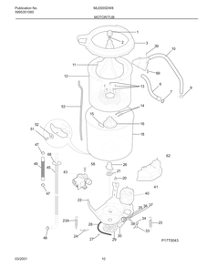 Motor/Tub Diagram and Parts List for MLE655DW8  Frigidaire Dryer