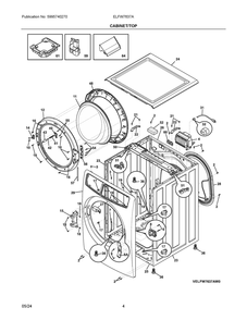 Cabinet/Top Diagram and Parts List for ELFW7637AT1  Frigidaire Washer