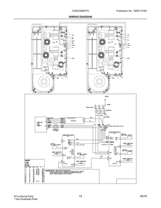 Wiring Diagram Diagram and Parts List for CGES3065PFN  Frigidaire Range