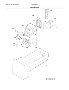 Ice Container Diagram and Parts List for E23BC78IPSNA  Electrolux Refrigerator