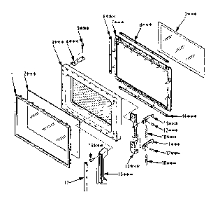 Door Parts Diagram and Parts List for 5648748610  Kenmore Microwave