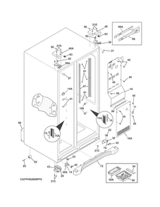 Cabinet Diagram and Parts List for FPHS2699PF1  Frigidaire Refrigerator
