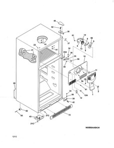 Cabinet Diagram and Parts List for 25361789019  Kenmore Refrigerator