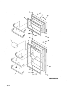 Doors Diagram and Parts List for 25360002414  Kenmore Refrigerator