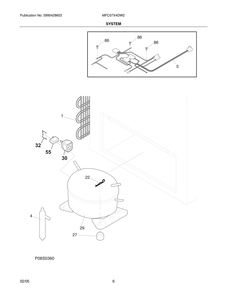 System Diagram and Parts List for MFC07X4DW2  Frigidaire Freezer