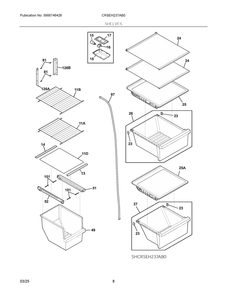Shelves Diagram and Parts List for CRSEH237AB0  Frigidaire Refrigerator