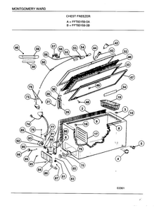 Chest Freezer Diagram and Parts List for 83159A  Frigidaire Freezer