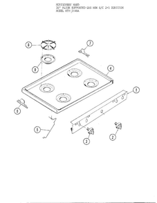 30` Floor Main Top Diagram and Parts List for 3448A  Frigidaire Range