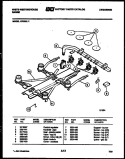 BURNER, MANIFOLD AND GAS CONTROL Diagram and Parts List for GP332LW1  Frigidaire Cooktop