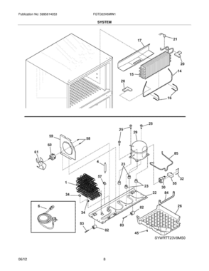 09 - SYSTEM Diagram and Parts List for FGTD23V6MW1  Frigidaire Refrigerator