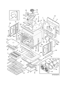 Body Diagram and Parts List for FPEW3085PFA  Frigidaire Wall Oven