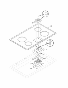 Controls Diagram and Parts List for 79043499402  Kenmore Cooktop