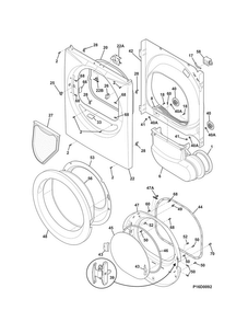 Front Panel/lint Filter Diagram and Parts List for 41781122311  Kenmore Dryer