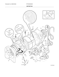 Motor/tub Diagram and Parts List for FFFW5000QW0  Frigidaire Washer