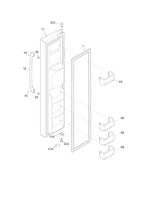 Freezer Door Diagram and Parts List for EI26SS30JS4  Electrolux Refrigerator
