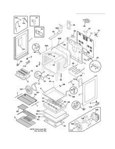 Body Diagram and Parts List for CGEF3055MFD  Frigidaire Range