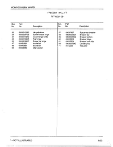 Freezer 13 Cubic Feet Page 4 Diagram and Parts List for 43051-0B  Frigidaire Freezer