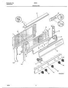 Backguard Diagram and Parts List for 28364  Frigidaire Range