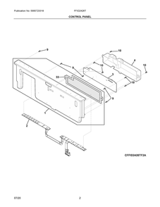 Control Panel Diagram and Parts List for FFID2426TW2A  Frigidaire Dishwasher