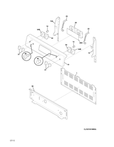 Backguard Diagram and Parts List for FFEF3024RSA  Frigidaire Range