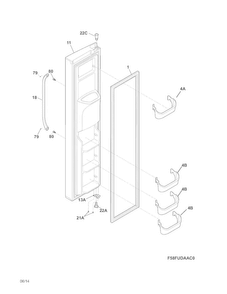 Freezer Door Diagram and Parts List for DFHS2313MFB  Frigidaire Refrigerator