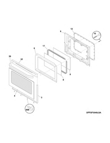 Door Diagram and Parts List for FFGF3047LSG  Frigidaire Range