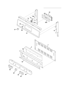 Backguard Diagram and Parts List for DGGF3054KFP  Frigidaire Range
