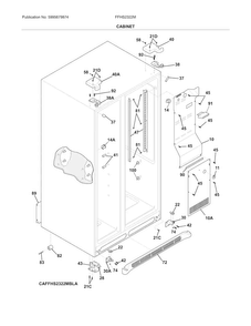 Cabinet Diagram and Parts List for FFHS2322MWKA  Frigidaire Refrigerator