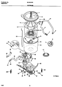 MOTOR / TUB Diagram and Parts List for MLXG42RBW2  Frigidaire Washer Dryer Combo