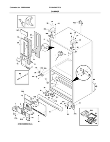 Cabinet Diagram and Parts List for EI28BS80KS7A  Electrolux Refrigerator