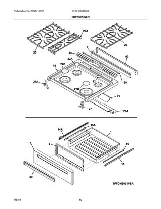 Part Location Diagram of 5304520919 Frigidaire MAINTOP
