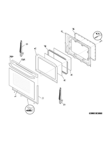 Door Diagram and Parts List for FFLF3017LWD  Frigidaire Range