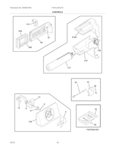 Controls Diagram and Parts List for FGHC2345LF5  Frigidaire Refrigerator