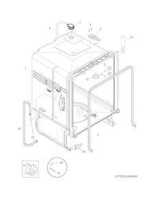Tub Diagram and Parts List for FFBD2404NW6C  Frigidaire Dishwasher