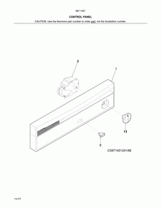 Control panel Diagram and Parts List for 58714012416B  Kenmore Dishwasher