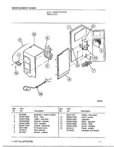 Air Conditioner Page 2 Diagram and Parts List for 5198C  Frigidaire Air Conditioner