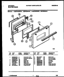 DOOR PARTS Diagram and Parts List for MEF402WBW1  Frigidaire Range