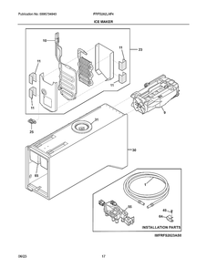 Ice Maker Diagram and Parts List for FRFS282LAF4  Electrolux Refrigerator