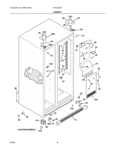 Cabinet Diagram and Parts List for FFHX2325TE3  Frigidaire Refrigerator