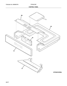 Control Panel Diagram and Parts List for FFEW2725PBD  Frigidaire Wall Oven
