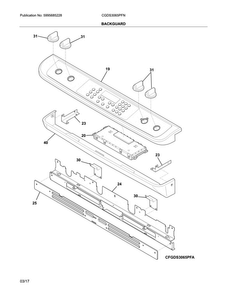 Backguard Diagram and Parts List for CGDS3065PFN  Frigidaire Range