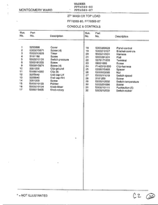 Console And Controls Page 2 Diagram and Parts List for 6589-80  Frigidaire Washer