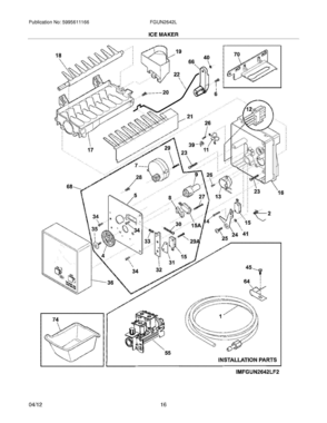 15 - ICE MAKER Diagram and Parts List for FGUN2642LE5  Frigidaire Refrigerator