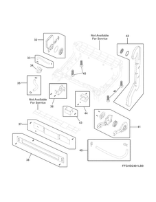 Frame Diagram and Parts List for FGHD2472PF1A  Frigidaire Dishwasher