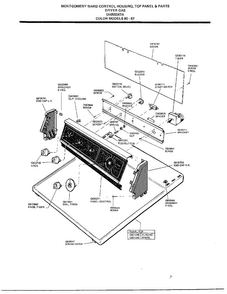 Control Housing, Top Panel And Parts Diagram and Parts List for 8347A  Frigidaire Dryer